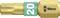 Wera screwdriver bit in gold, size 20, with ridged tip and green ring for improved grip.