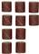 Ten rust-brown abrasive sleeves in two columns.