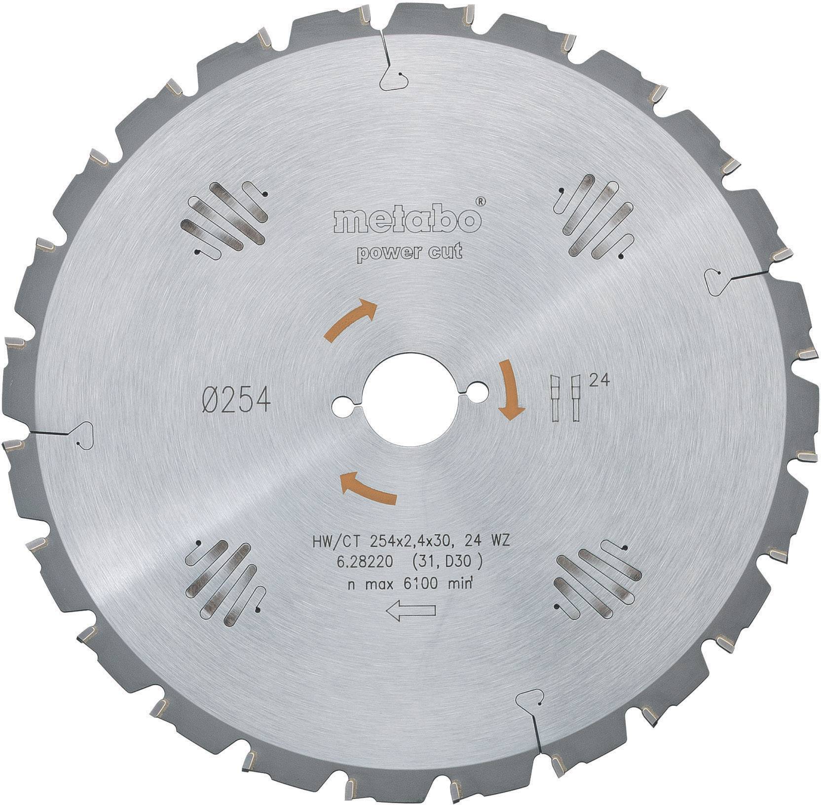 Metabo HW/CT 254X30 60 WZ 628222000 Carbide metal circular saw blade 254 x 30 x 1.8 mm Number of cogs: 60 1 pc(s)