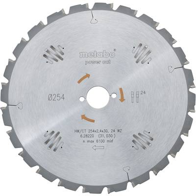 Metabo HW/CT 216X30 24 WZ 628009000 Carbide metal circular saw blade 216 x 30 x 1.8 mm Number of cogs: 24 1 pc(s)