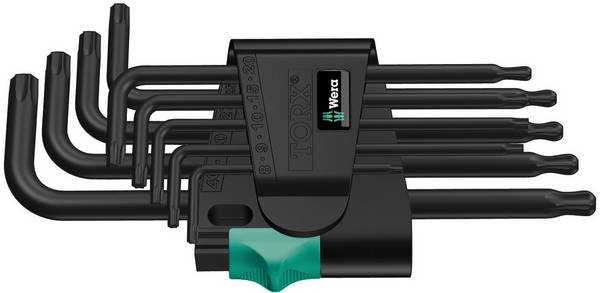 Wera 967 PKL/9 TORX® Star socket Allen key set T 8, T 9, T 10, T 15, T 20, T 25, T 27, T 30, T 40 9-piece