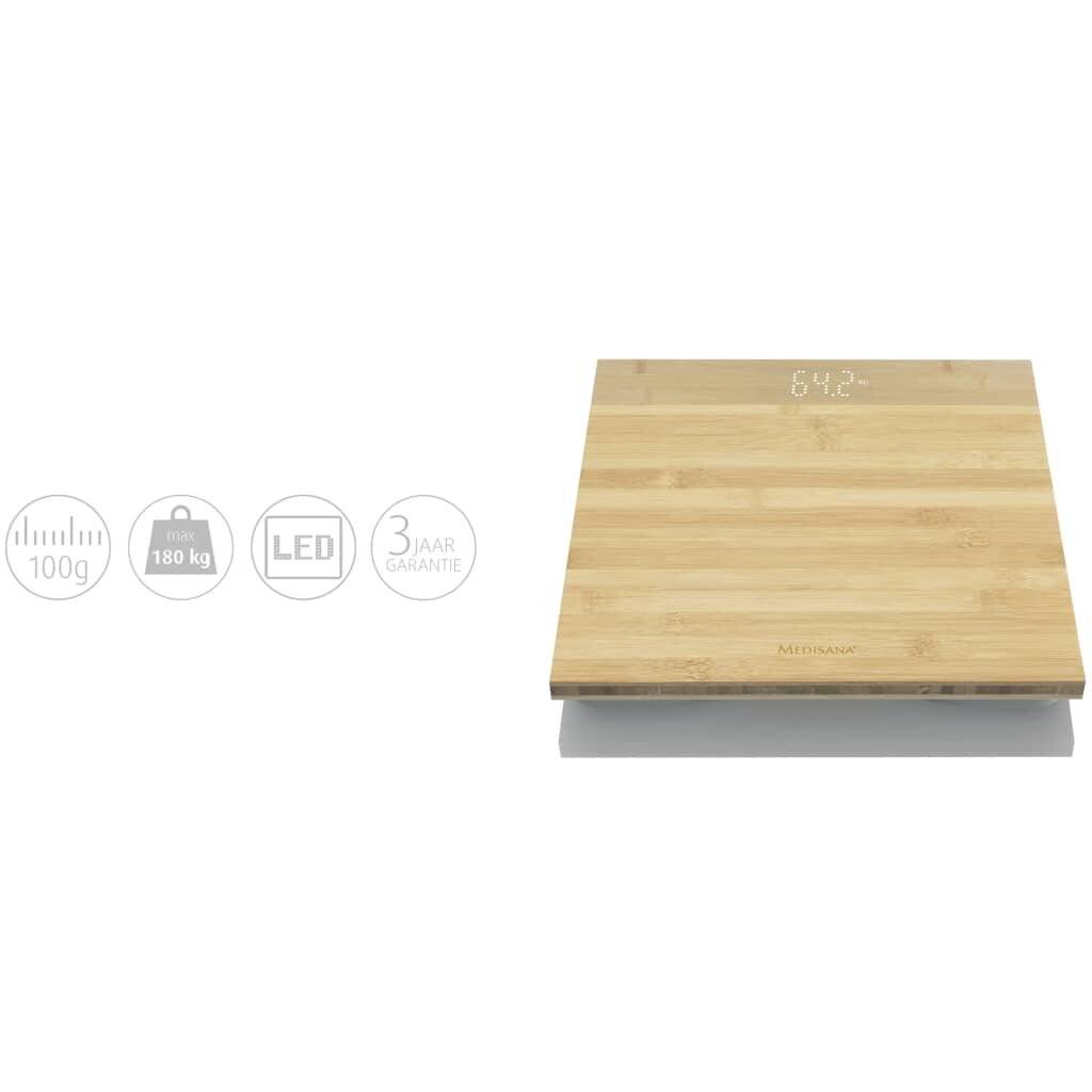 Symbol image for Medisana PS 440 Bathroom scales 40544 Digital Weight range=180 kg Bamboo