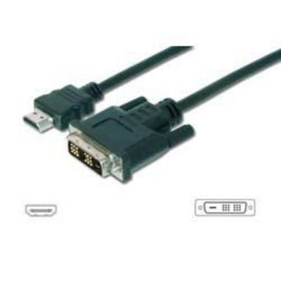 Digitus HDMI / DVI Adapter cable HDMI-A plug, DVI-D 18+1-pin plug 10.00 m Black AK-330300-100-S screwable HDMI cable-2