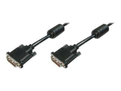 Digitus DVI Cable DVI-D 18+1-pin plug, DVI-D 18+1-pin plug 3.00 m Black AK-320100-030-S screwable, incl. ferrite core DV-2