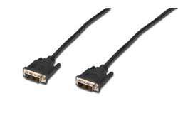 Digitus DVI Cable DVI-D 18+1-pin plug, DVI-D 18+1-pin plug 3.00 m Black AK-320100-030-S screwable, incl. ferrite core DV-3