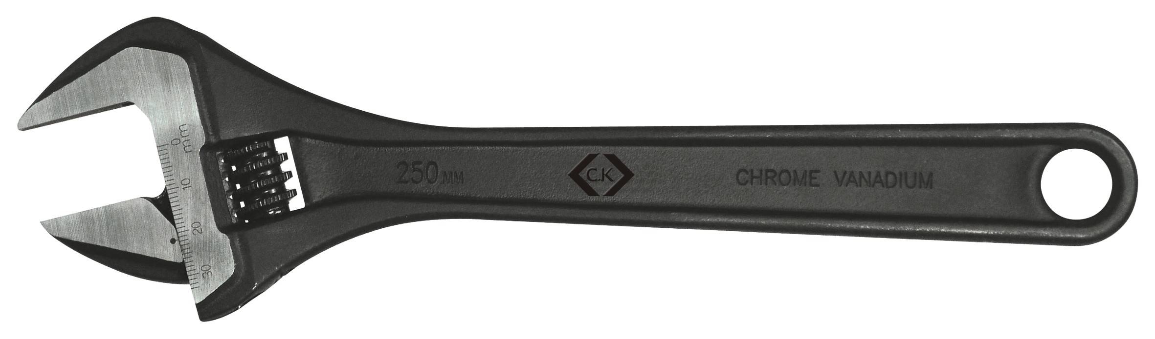 An adjustable metal spanner with 'CHROME VANADIUM' printed on the handle.