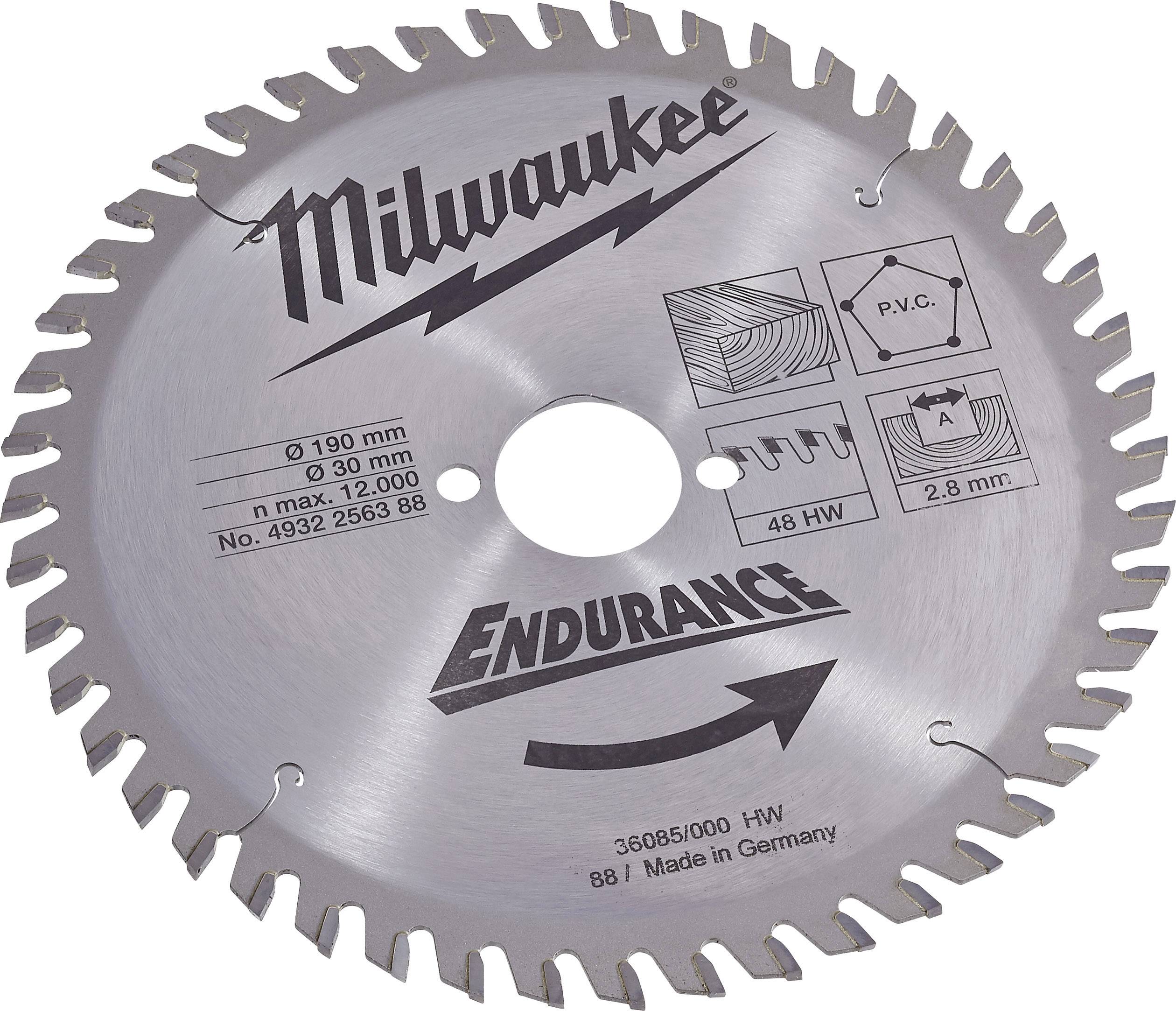 Milwaukee Carbide Metal Circular Saw Blade 190 X 30 X 2 8 Mm Number Of Cogs 48 1 Pc S Conrad Com