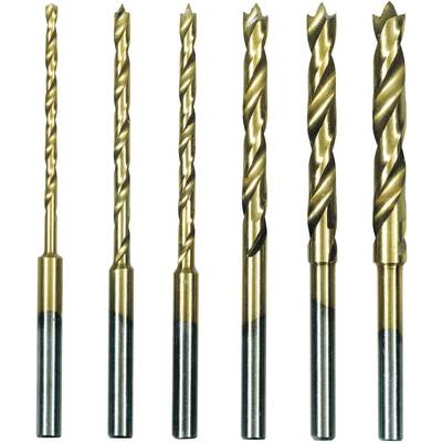 Proxxon Micromot 28 876 HSS Metal twist drill bit set 6-piece 1.5 mm, 2 mm, 2.5 mm, 3 mm, 3.5 mm, 4 mm  TiN  Cylinder sh