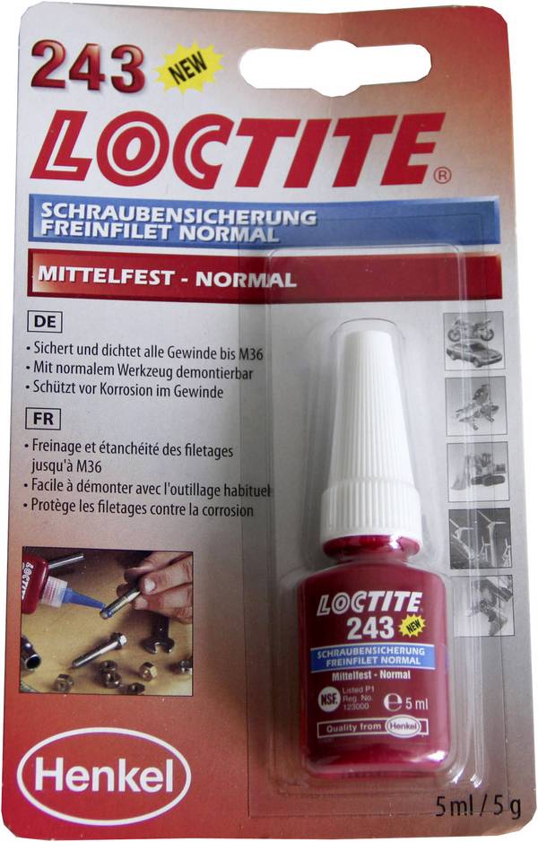 LOCTITE® 243 1370555 Screw locking varnish Strength: medium 5 ml