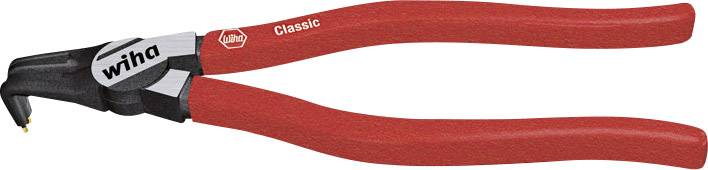 Red Wiha Pliers, curved, with a black gripping surface and the inscription 'Classic' on the shaft, are used for gripping and holding.