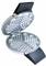 Open waffle iron with heart-shaped segmented baking plate. Suitable for preparing waffles.