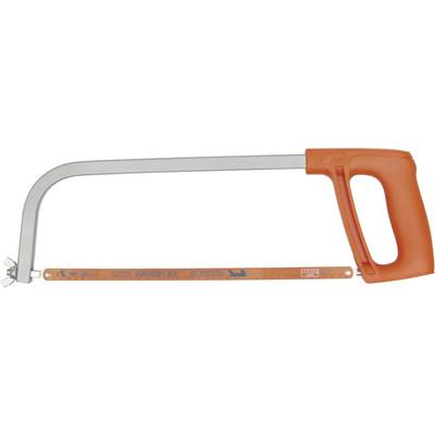 Metal saw with an orange handle and interchangeable saw blade.