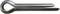 Metal splint with a bent end, similar to a hairpin. Frequently used to mechanically secure components.