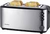 Severin AT 2509 Twin long slot toaster with built-in home baking attachment Stainless steel (brushed), Black