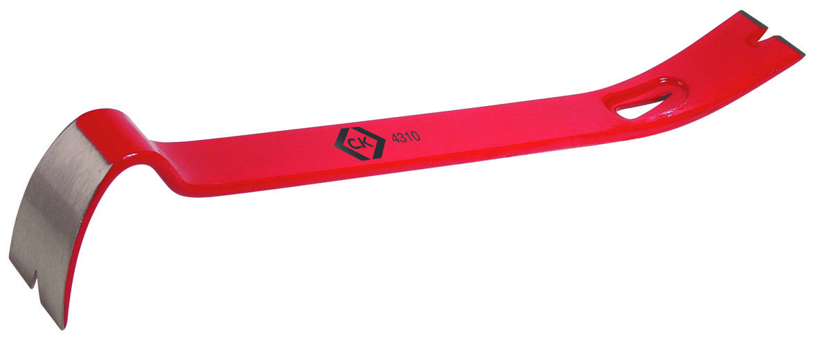 A red crowbar with angled ends.