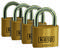 Four brass-coloured padlocks with 'kasp' logo and the number '12540'. They are arranged side by side.