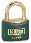 Brass Padlock - 40mm - Brass Shackle - Green - KA24403
