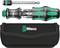 'Wera Kraftform Kompakt 20' Set with Screwdriver and Bits, in a Black Pouch. Ergonomic Handle, Green-Black Design.
