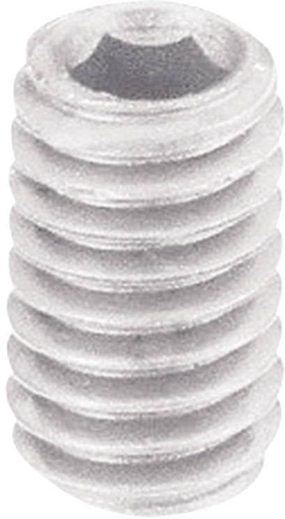 A silver hexagon-headed bolt with thread, positioned vertically.