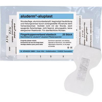 Plaster pack 'aluderm-aluplast' and elastic fingertip plaster. Wound dressing made of aluminium, skin-friendly and conducive to healing.