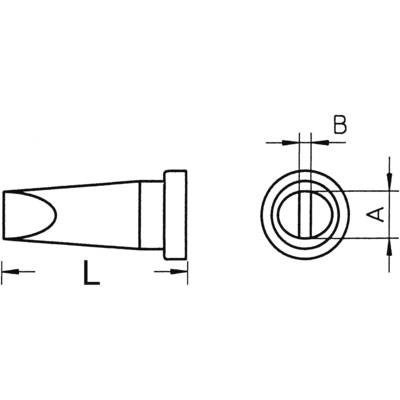Weller LT-B Soldering tip Chisel-shaped, straight Tip size 2.4 mm Tip length 13 mm Content 1 pc(s)