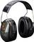 Large, black ear defenders with a metallic headband, suitable for protecting against noise in loud environments.