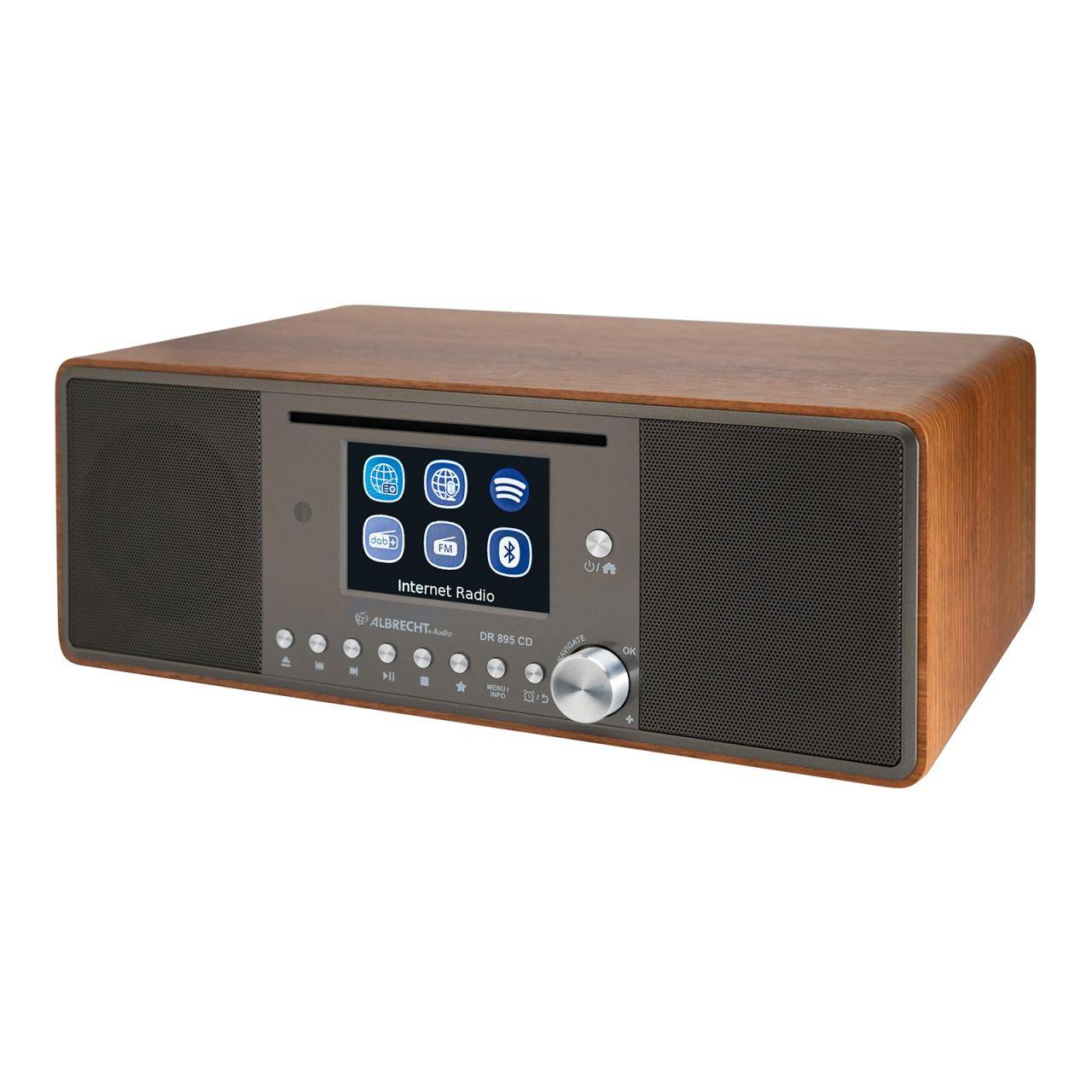 Albrecht DR 895 Internet desk radio Internet, DAB+, FM CD, USB, Wi-Fi,  Internet radio Walnut 