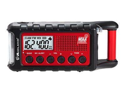 Midland C1173 Outdoor radio FM Emergency radio Torch, rechargeable, Crank, Solar panel Black, Red-2