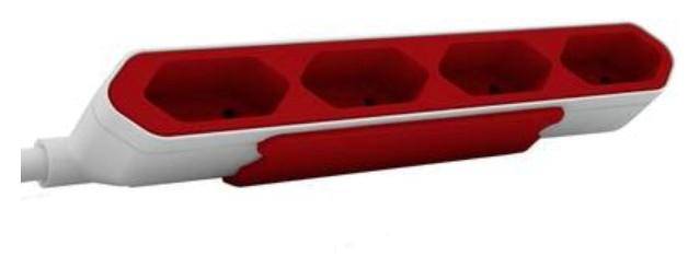 Segula 50434 Power strip White, Red CEE 7/17 PG plug 1 pc(s)-1