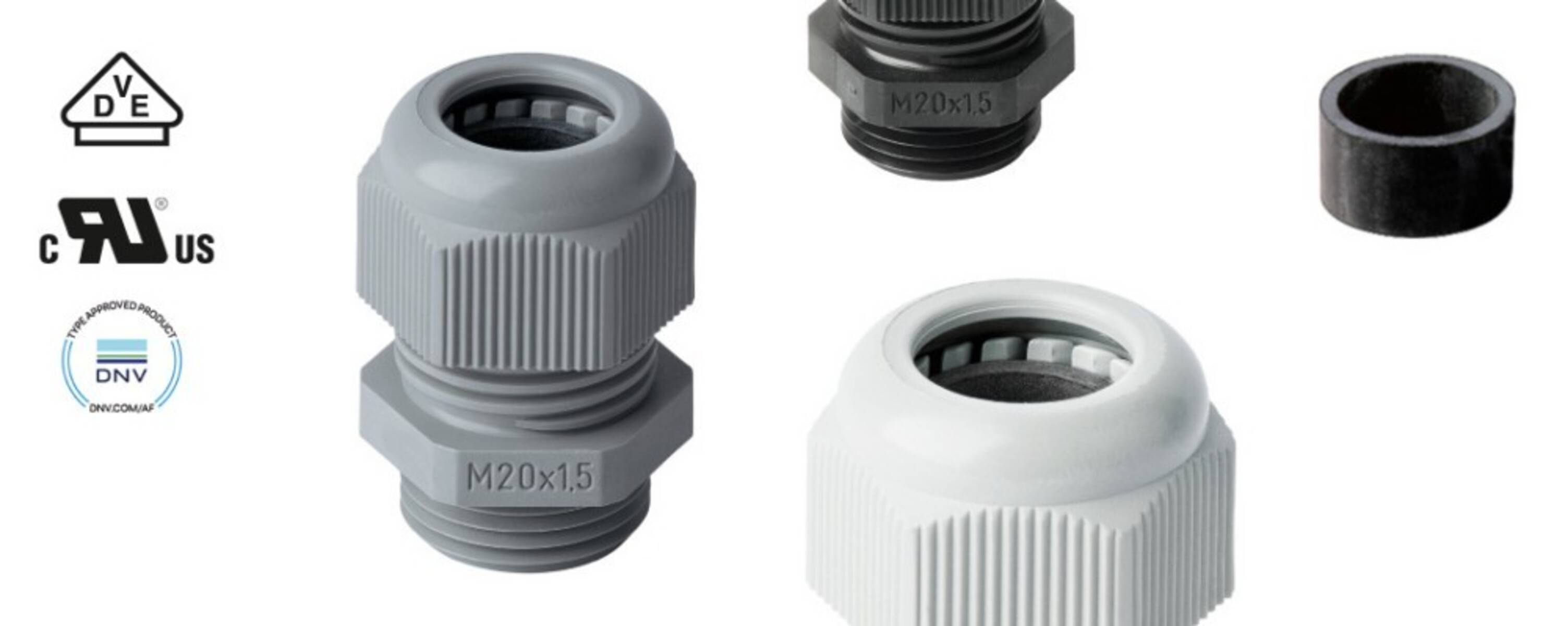 Jacob 50.632 PA7035 Cable gland with strain relief M32 Polyamide Grey-white (RAL 7035) 1 pc(s)-2