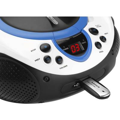 Buy Lenco SCD-38 Electronic | AUX, USB Conrad Radio CD CD, Blue player USB FM