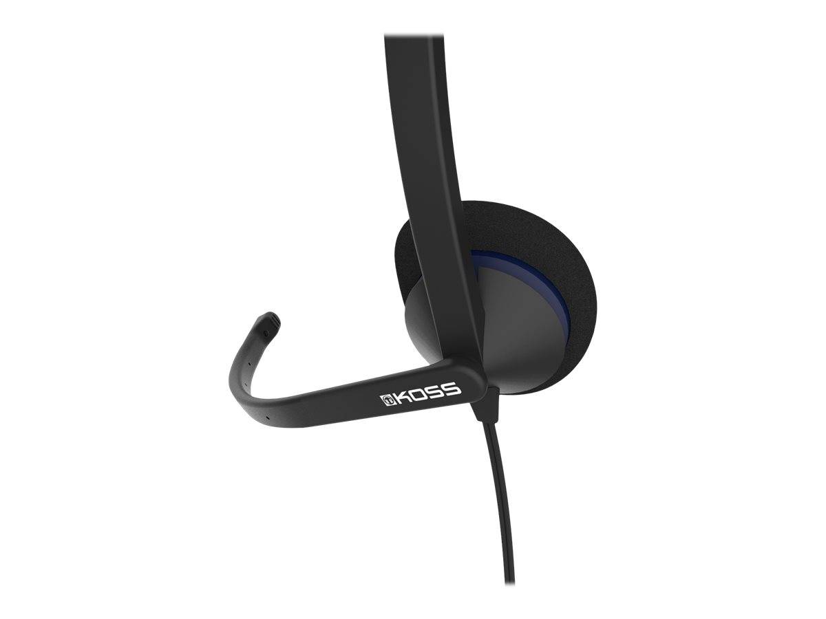 KOSS CS200 On-ear headset Corded (1075100) Black Microphone noise cancelling, Noise cancelling PC-2