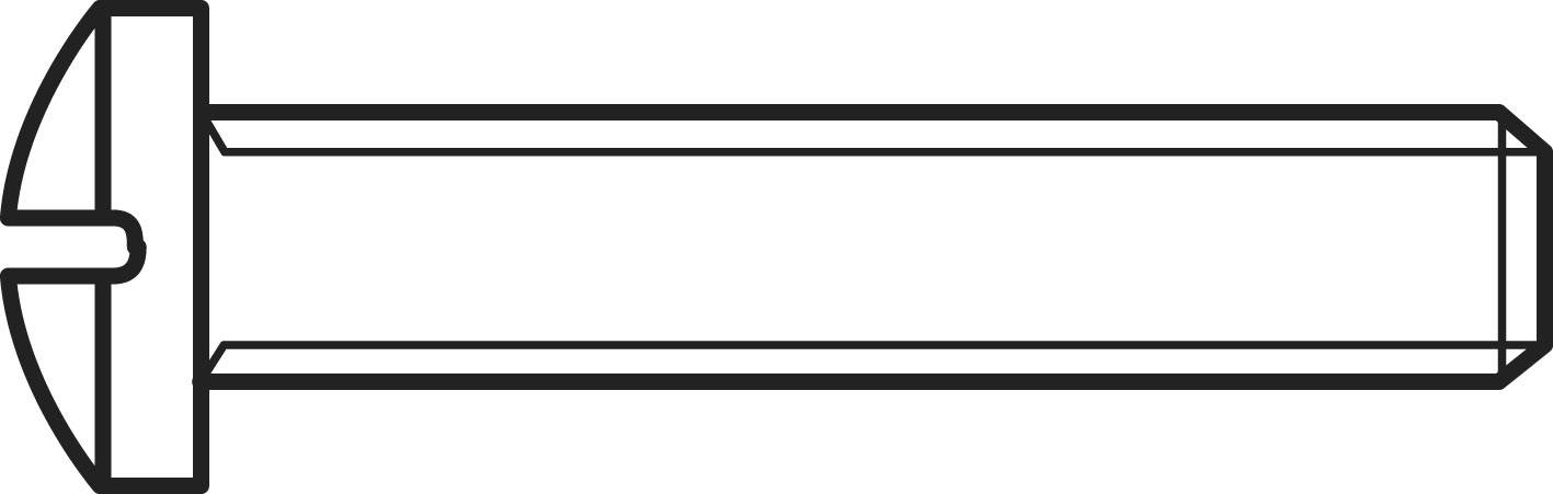 Illustrated is a bolt with a screw head and a round shaft, commonly used in technical and mechanical applications.