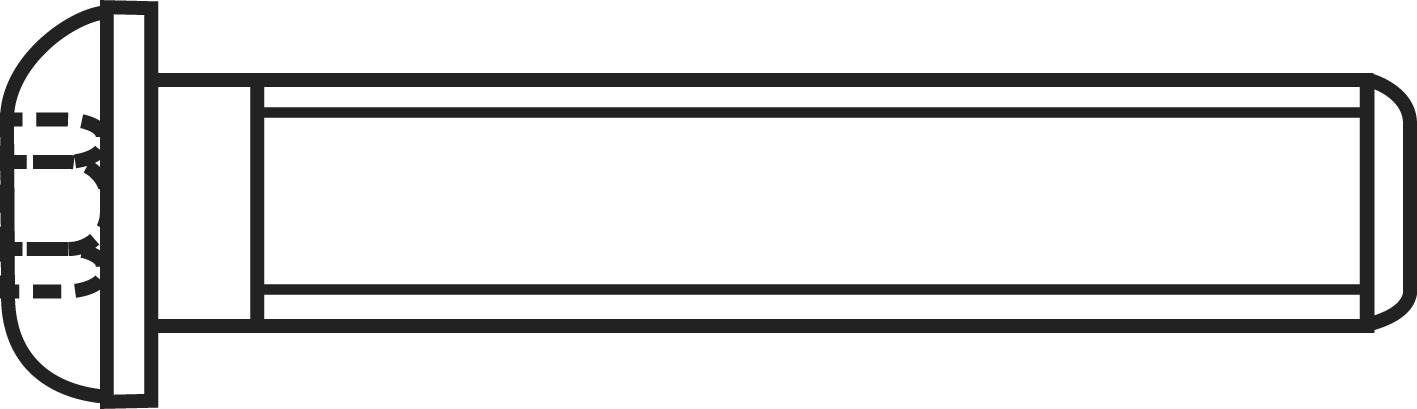Diagram of a screw bolt with a head and thread at the end. Side view shows a solid cylindrical body.