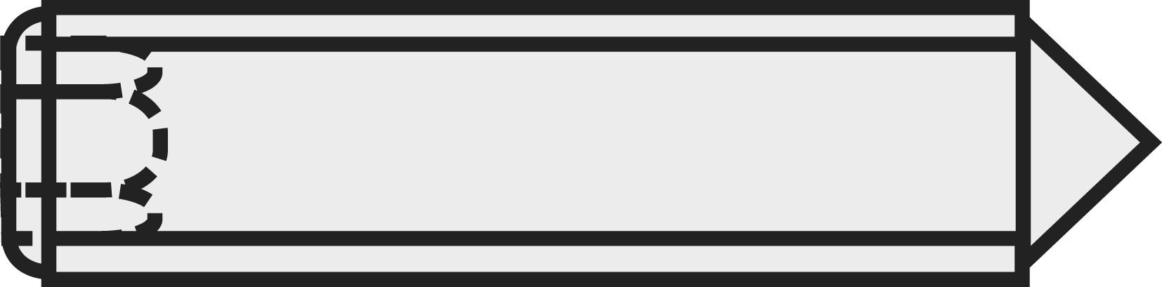 A pencil sketch depicts a detailed eraser at one end and a point at the other, with a rectangle representing the body.