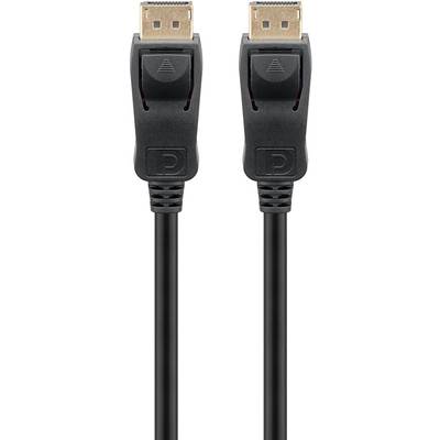 Goobay DisplayPort Cable DisplayPort plug 3.00 m Black 65924 DisplayPort 1.2, gold plated connectors, PVC coating, locka