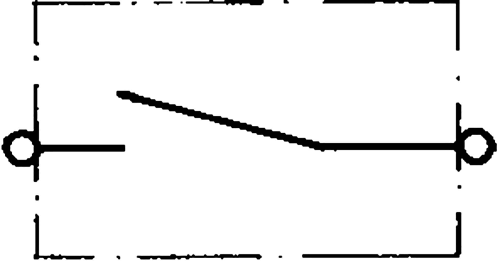 'A simple electrical circuit with a switch symbol indicating an open circuit.'<br><br>Note: The translation is already in British English and requires no further modification.
