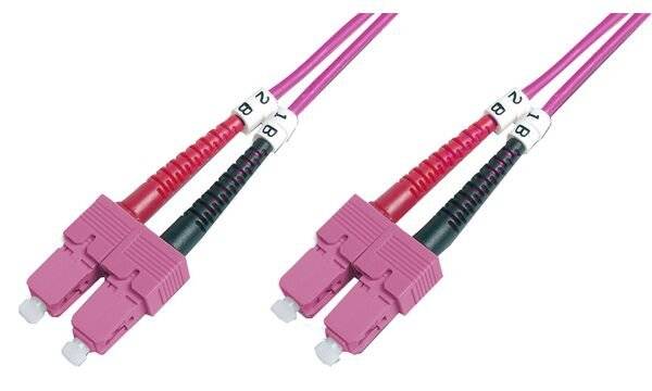 Digitus DK-2522-10-4 Fibreglass FO Cable 10.00 m Violet [1x SC plug - 1x SC plug] 50/125 µ Multimode OM4-5