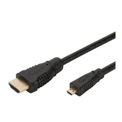 Digitus HDMI Cable HDMI-A plug, HDMI-Micro-D plug 1.00 m Black AK-330109-010-S gold plated connectors HDMI cable-5