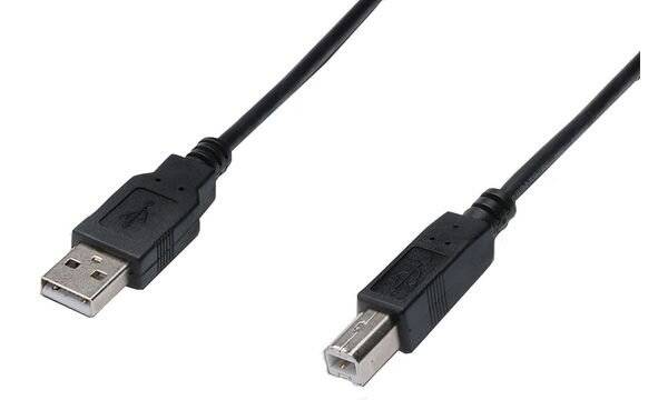 Digitus USB cable USB 2.0 USB-A plug, USB-B plug 5.00 m Beige Round, double shielding AK-300105-050-E-8