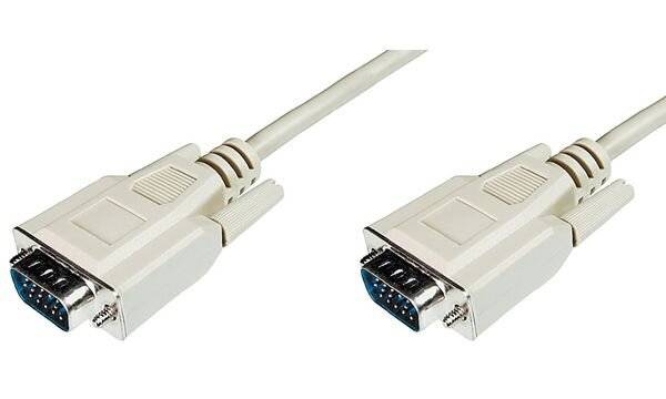 Digitus VGA Cable VGA 15-pin plug, VGA 15-pin plug 3.00 m Grey AK-310100-030-E screwable VGA cable-5