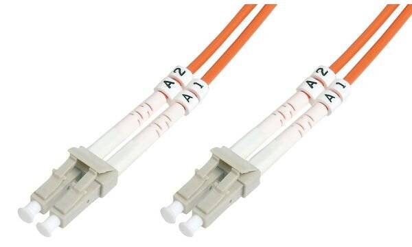 Digitus DK-2533-01 Fibreglass FO Cable 1.00 m Orange [1x LC plug - 1x LC plug] 50/125 µ Multimode OM2-7