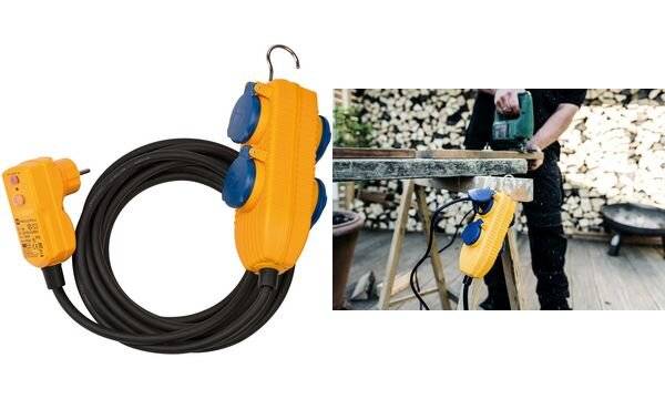 Brennenstuhl 1168730010 RCCB cable extension PRCD Black, Yellow IP54-3