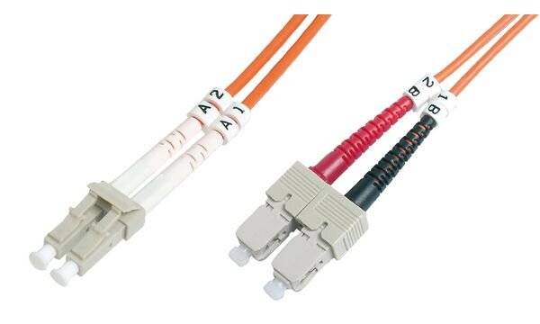 Digitus DK-2532-01 Fibreglass FO Cable 1.00 m Orange [1x LC plug - 1x SC plug] 50/125 µ Multimode OM2-7
