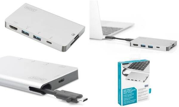 Digitus USB-C® docking station DIGITUS - USB Type-C Multiport Travel Dock, 6-Port Compatible with (brand): Universal Cha-11