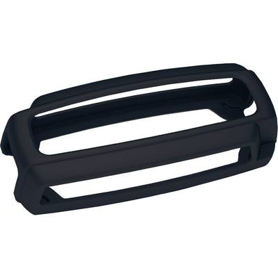 Black plastic casing with rectangular recesses, presumably for the cover or protection of an electronic device.