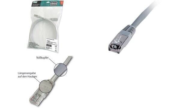 Digitus DK-1521-005 RJ45 Network cable, patch cable CAT 5e F/UTP 0.50 m Grey 1 pc(s)-2