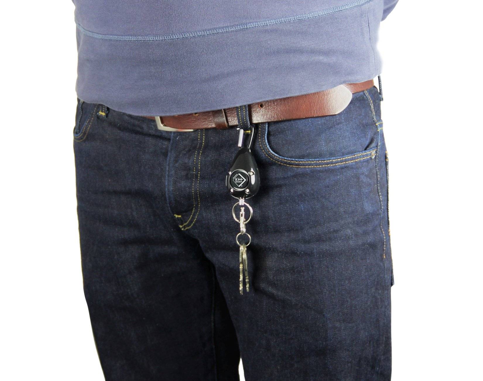 kh-security Pocket alarm Black incl. LED 100 dB 100188-4