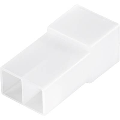 A white, rectangular plastic adapter with two open ends, likely suitable for electrical or technical connections.
