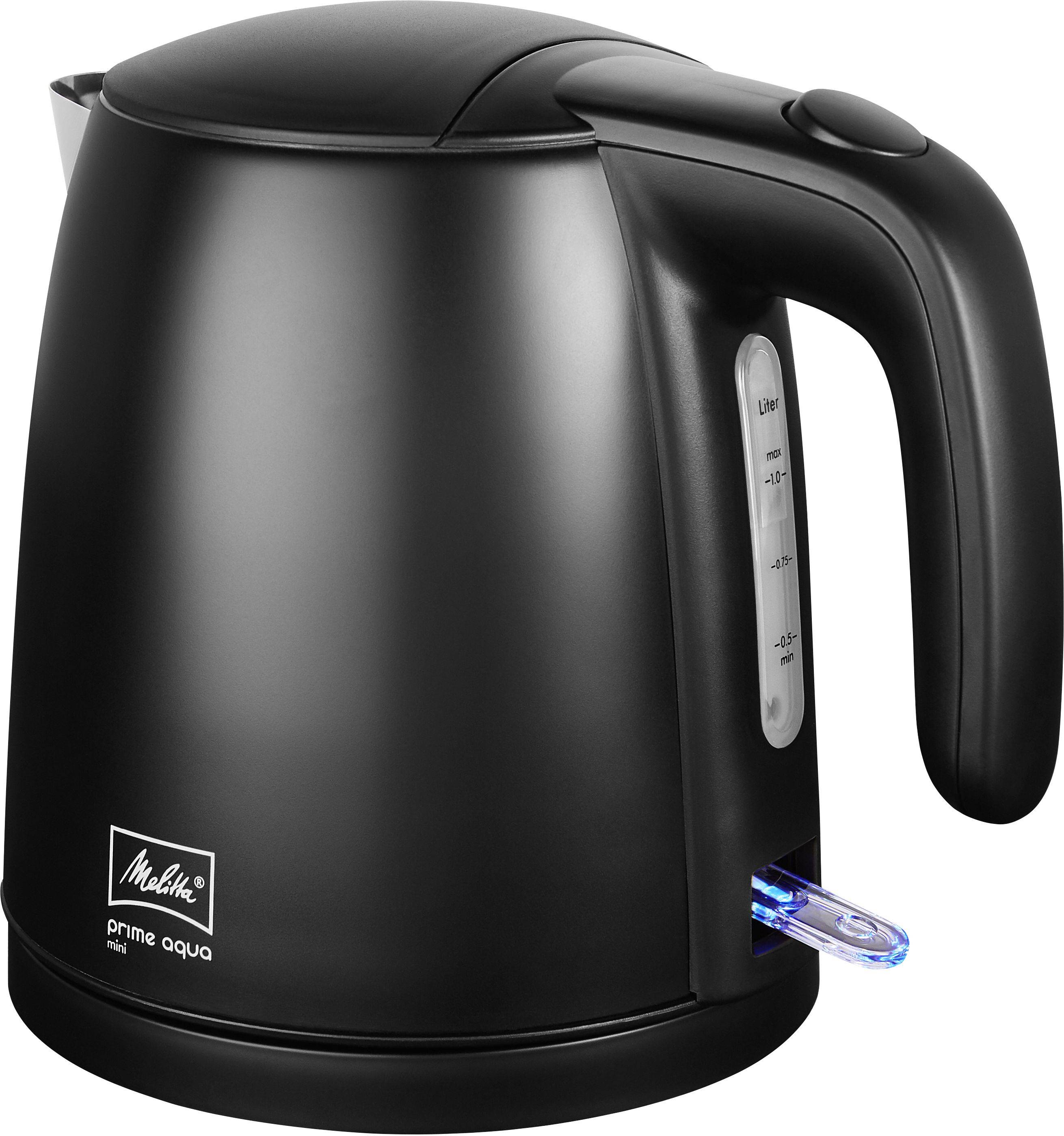 Melitta Prime Aqua Mini Kettle cordless, Overheat protection Black